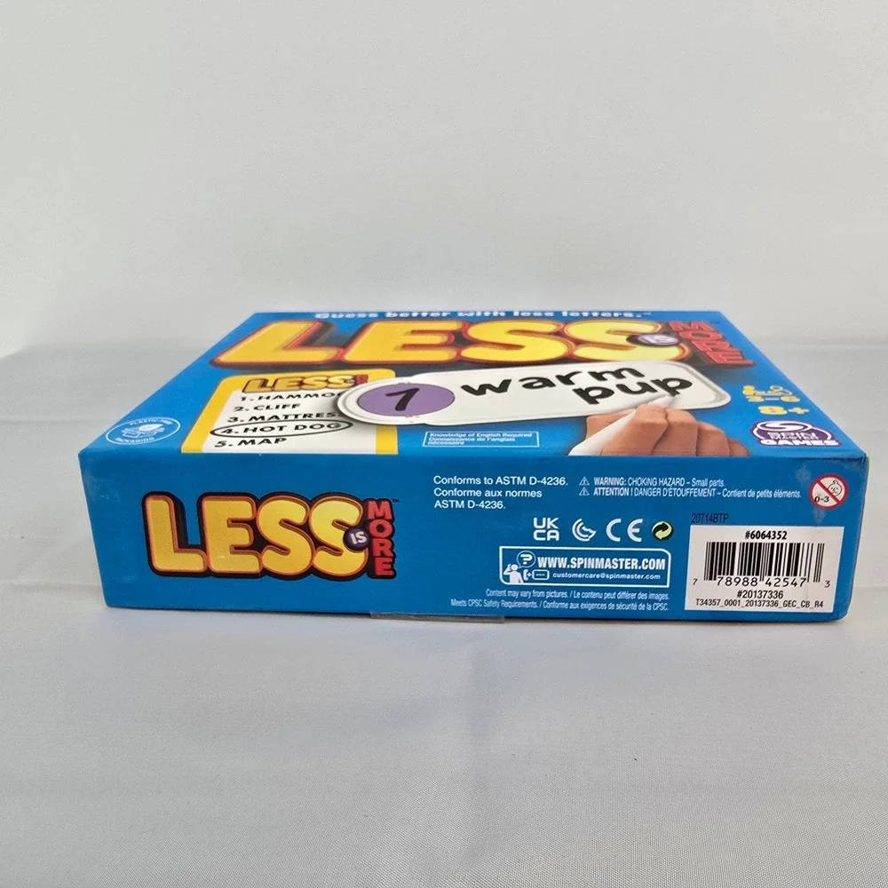 Spin Master Games Less Is More Word Guessing Game for Kids‎ Ages 8 Plus New